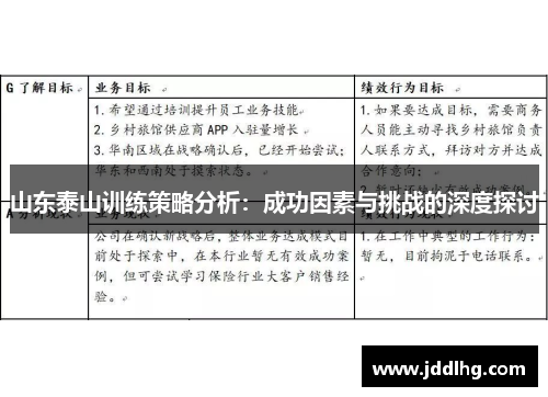 山东泰山训练策略分析：成功因素与挑战的深度探讨